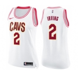 Women's Nike Cleveland Cavaliers #2 Kyrie Irving Swingman White Pink Fashion NBA Jersey