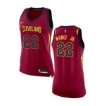 Women's Nike Cleveland Cavaliers #22 Larry Nance Jr. Authentic Maroon NBA Jersey - Icon Edition