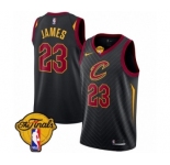 Women's Nike Cleveland Cavaliers #23 LeBron James Authentic Black 2018 NBA Finals Bound NBA Jersey Statement Edition