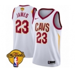 Women's Nike Cleveland Cavaliers #23 LeBron James Authentic White 2018 NBA Finals Bound NBA Jersey - Association Edition
