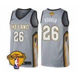 Women's Nike Cleveland Cavaliers #26 Kyle Korver Swingman Gray 2018 NBA Finals Bound NBA Jersey - City Edition