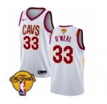 Women's Nike Cleveland Cavaliers #33 Shaquille O'Neal Authentic White 2018 NBA Finals Bound NBA Jersey - Association Edition