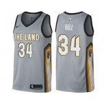 Women's Nike Cleveland Cavaliers #34 Tyrone Hill Swingman Gray NBA Jersey - City Edition