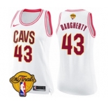 Women's Nike Cleveland Cavaliers #43 Brad Daugherty Swingman White Pink Fashion 2018 NBA Finals Bound NBA Jersey