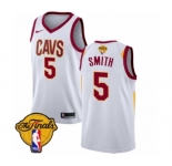 Women's Nike Cleveland Cavaliers #5 J.R. Smith Authentic White 2018 NBA Finals Bound NBA Jersey - Association Edition