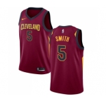 Women's Nike Cleveland Cavaliers #5 J.R. Smith Swingman Maroon Road NBA Jersey - Icon Edition