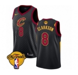 Women's Nike Cleveland Cavaliers #8 Jordan Clarkson Authentic Black 2018 NBA Finals Bound NBA Jersey Statement Edition