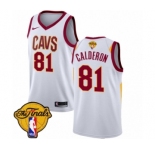 Women's Nike Cleveland Cavaliers #81 Jose Calderon Authentic White 2018 NBA Finals Bound NBA Jersey - Association Edition