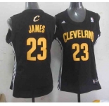 women nba cleveland cavaliers #23 james black[revolution 30 swingman]