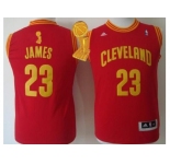 NBA Youth Revolution 30 Cleveland Cavaliers #23 LeBron James Red The Champions Patch Stitched Jerseys
