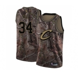 Youth Nike Cleveland Cavaliers #34 Tyrone Hill Swingman Camo Realtree Collection NBA Jersey
