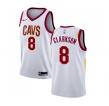 Youth Nike Cleveland Cavaliers #8 Jordan Clarkson Authentic White NBA Jersey - Association Edition