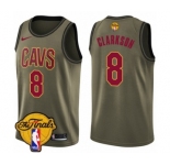 Youth Nike Cleveland Cavaliers #8 Jordan Clarkson Swingman Green Salute to Service 2018 NBA Finals Bound NBA Jersey