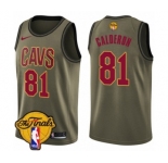 Youth Nike Cleveland Cavaliers #81 Jose Calderon Swingman Green Salute to Service 2018 NBA Finals Bound NBA Jersey