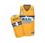 Men Adidas Denver Nuggets #4 Paul Millsap Authentic Gold Alternate NBA Jersey