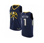 Men Nike Denver Nuggets #1 Jameer Nelson Authentic Navy Blue NBA Jersey - City Edition