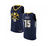 Men Nike Denver Nuggets #15 Nikola Jokic Authentic Navy Blue NBA Jersey - City Edition