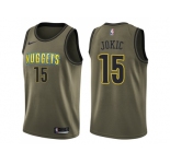 Men Nike Denver Nuggets #15 Nikola Jokic Green Salute to Service NBA Swingman Jersey
