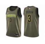 Men Nike Denver Nuggets #3 Allen Iverson Green Salute to Service NBA Swingman Jersey