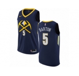 Men Nike Denver Nuggets #5 Will Barton Authentic Navy Blue NBA Jersey - City Edition