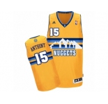 Men's Adidas Denver Nuggets #15 Carmelo Anthony Authentic Gold Alternate NBA Jersey