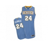 Men's Adidas Denver Nuggets #24 Mason Plumlee Authentic Light Blue Road NBA Jersey