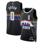 Men's Denver Nuggets #0 Christian Braun Black 2025-26 City Edition Stitched Basketball Jersey