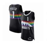 Men's Denver Nuggets #1 Michael Porter Authentic Black Basketball Jersey - 2019-20 City Edition