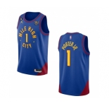 Men's Denver Nuggets #1 Michael Porter Jr. Blue 2022-23 Statement Edition With NO.6 PatchStitched Jersey