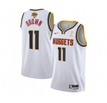 Men's Denver Nuggets #11 Bruce Brown White 2023 Finals Association Edition Stitched Basketball Jersey