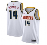 Men's Denver Nuggets #14 DaRon Holmes II White 2024 Draft Association Edition Stitched Basketball Jersey