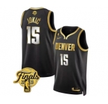 Men's Denver Nuggets #15 Nikola Jokic Black 2023 Finals Collection With NO.6 Patch Stitched Basketball Jersey