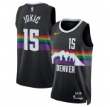 Men's Denver Nuggets #15 Nikola Jokic Black 2025-26 City Edition Stitched Basketball Jersey