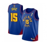 Men's Denver Nuggets #15 Nikola Jokic Blue 2023 Finals Champions Statement Edition Stitched Basketball Jersey