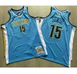 Men's Denver Nuggets #15 Nikola Jokic Blue Hardwood Classics Soul AU Stitched Throwback Jersey