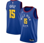 Men's Denver Nuggets #15 Nikola Jokic Jordan Brand Blue 2020-21 Swingman Jersey