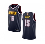 Men's Denver Nuggets #15 Nikola Jokic Navy 2023 Finals Champions Icon Edition Stitched Basketball Jersey