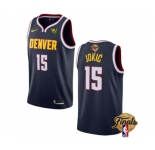 Men's Denver Nuggets #15 Nikola Jokic Navy 2023 Finals Icon Edition Stitched Basketball Jersey
