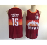 Men's Denver Nuggets #15 Nikola Jokic Swingman Red Basketball Jersey - 2020-21 City Edition