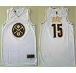 Men's Denver Nuggets #15 Nikola Jokic White Golden Nike Swingman Stitched NBA Jersey
