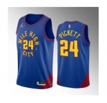 Men's Denver Nuggets #24 Jalen Pickett Blue 2023 Draft Statement Edition Stitched Basketball Jersey