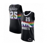 Men's Denver Nuggets #25 Malik Beasley Authentic Black Basketball Jersey - 2019-20 City Edition