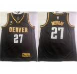 Men's Denver Nuggets #27 Jamal Murray Black With NO.6 Patch Stitched Jersey