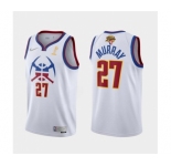 Men's Denver Nuggets #27 Jamal Murray White 2023 Finals Champions Earned Edition Stitched Basketball Jersey