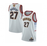 Men's Denver Nuggets #27 Jamal Murray White 2023 Finals Champions Icon Edition Stitched Basketball Jersey
