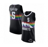 Men's Denver Nuggets #5 Will Barton Authentic Black Basketball Jersey - 2019-20 City Edition