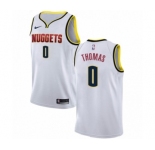 Men's Nike Denver Nuggets #0 Isaiah Thomas Authentic White NBA Jersey - Association Edition