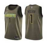 Men's Nike Denver Nuggets #1 Jameer Nelson Swingman Green Salute to Service NBA Jersey