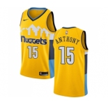 Men's Nike Denver Nuggets #15 Carmelo Anthony Swingman Gold Alternate NBA Jersey Statement Edition