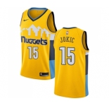 Men's Nike Denver Nuggets #15 Nikola Jokic Swingman Gold Alternate NBA Jersey Statement Edition